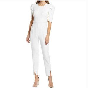 Black Halo Russo Jumpsuit Size 12 Porcelain White